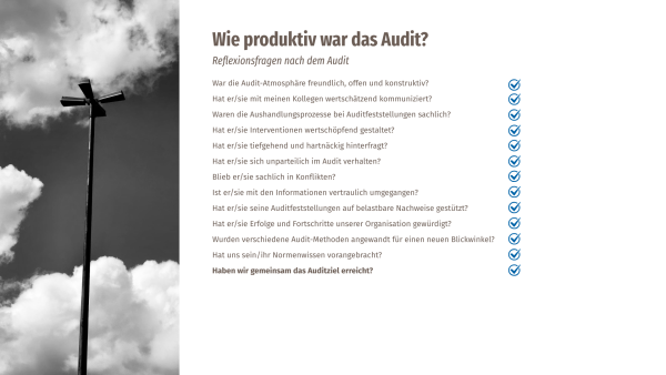 Reflexionsfragen nach dem Audit